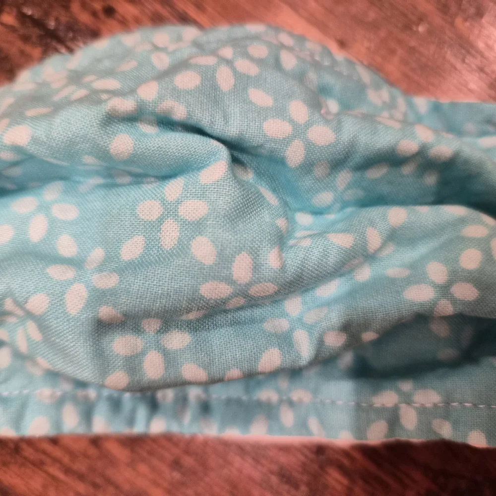 Aqua/light Blue Floral Kids Face Mask Sz Small (3-5 Yrs) Custom/handmade New
